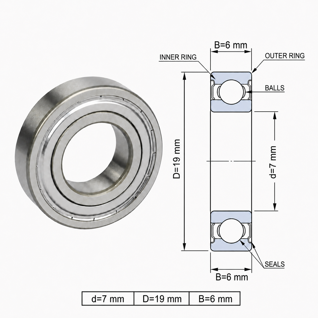 ROLAMENTO 607 2Z SKF - Imagem 2
