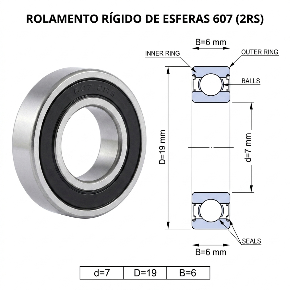 ROLAMENTO 607 2RSH SKF - Imagem 3