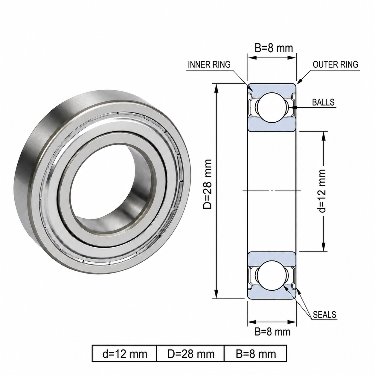 ROLAMENTO 6001 2Z SKF - Imagem 2