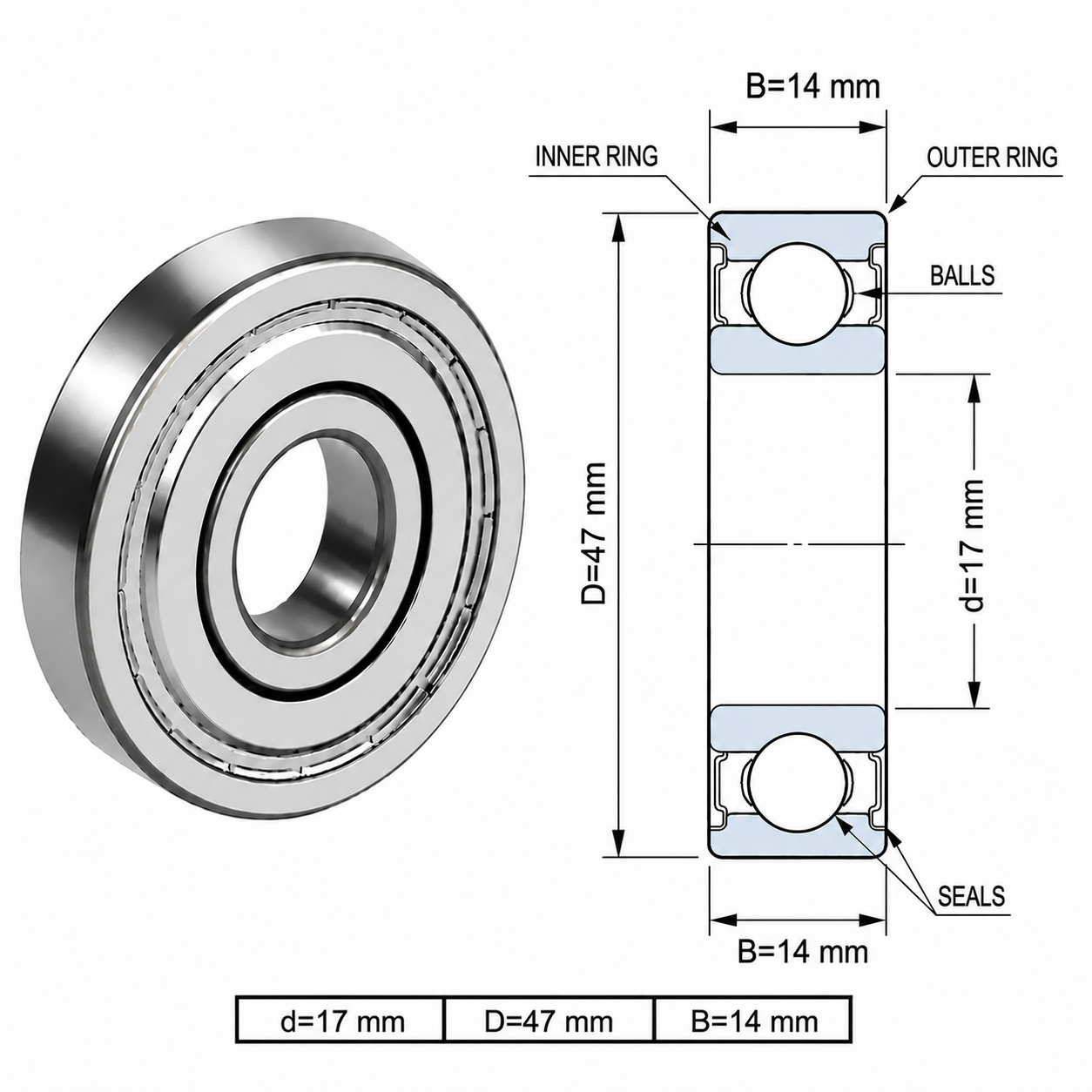 ROLAMENTO 6303 2Z SKF - Imagem 2